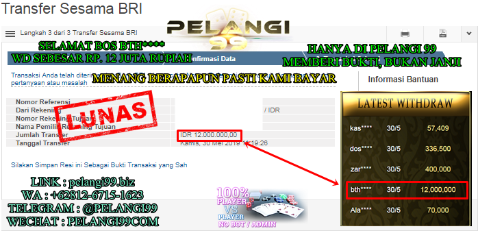 Selalu Menang Terus Di Pelangi 99