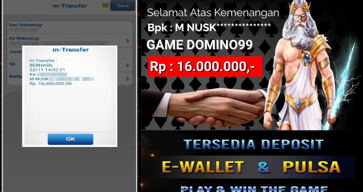 DOMINO99 MENANG BESAR RP : 16.000.000,- |