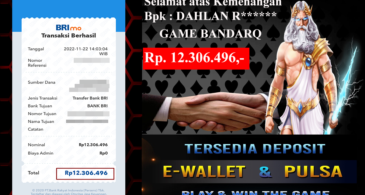 SELAMAT ATAS KEMENANGAN GAME BANDARQ