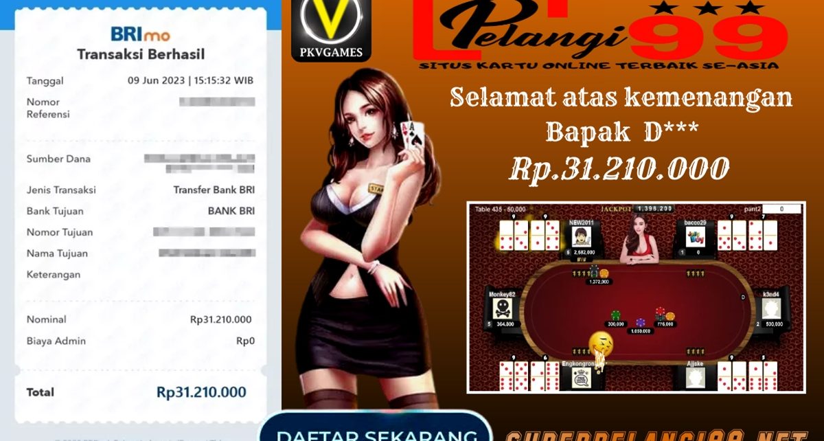 WIN 31JT DI GAME DOMINO99 BERSAMA PELANGI99